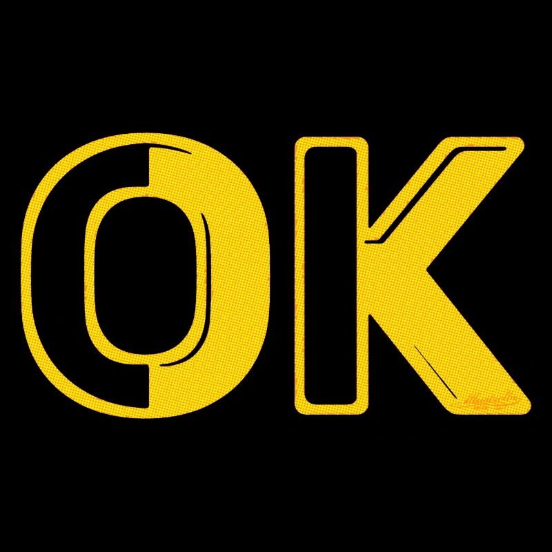 OK okay retro grid letters O.K. 70s vintage
