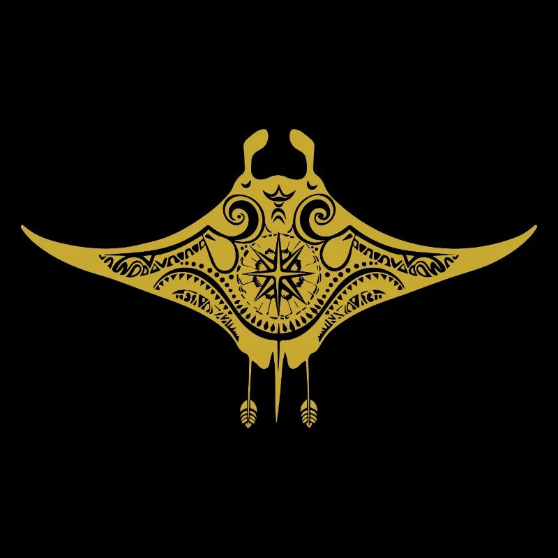 Stammes-Maori Polynesischer Stachelrochen Matau Mantarochen