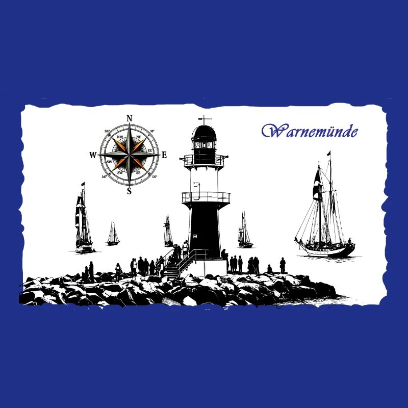 Warnemünde Leuchtturm Kompass Edition