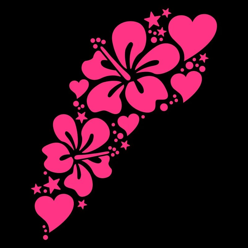 hibiscus floral pattern heart