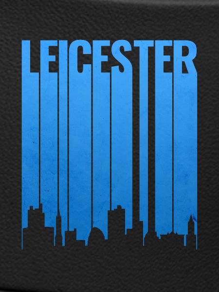 Leicester Skyline Blue Gradient