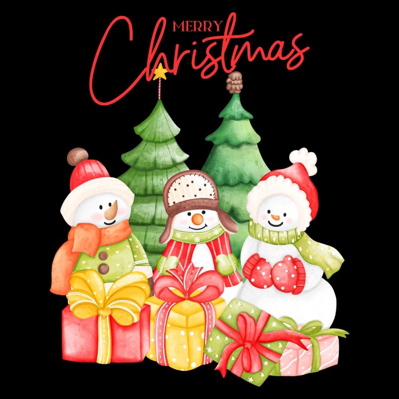 Festive Christmas Snowmen and Presents Design