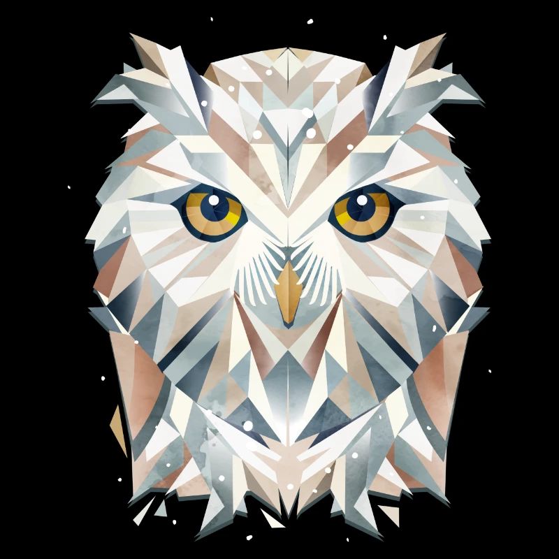 Majestic Snowy Owl - Geometric Elegance