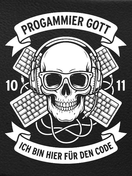 Code Schädel mit Kopfhörern