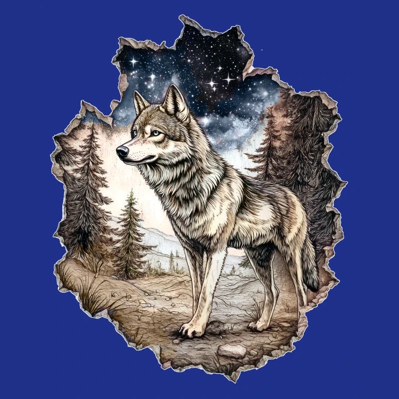 Wolf Starry Sky