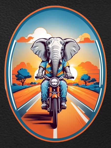 Elephant on motorcycle