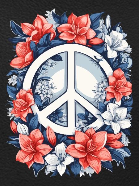 Peace sign with flowers