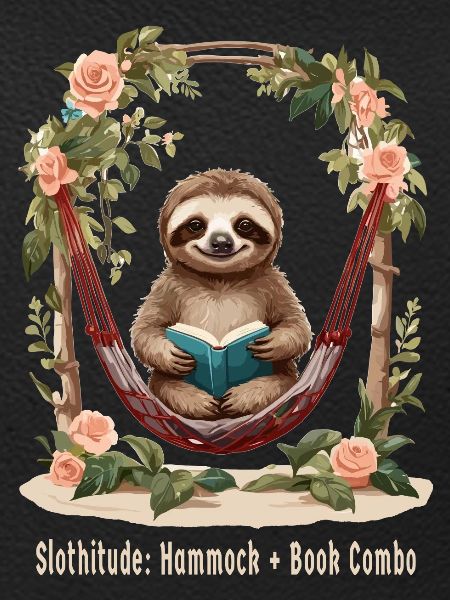 Cute sloth with book