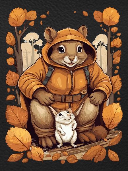Cute squirrel with mouse