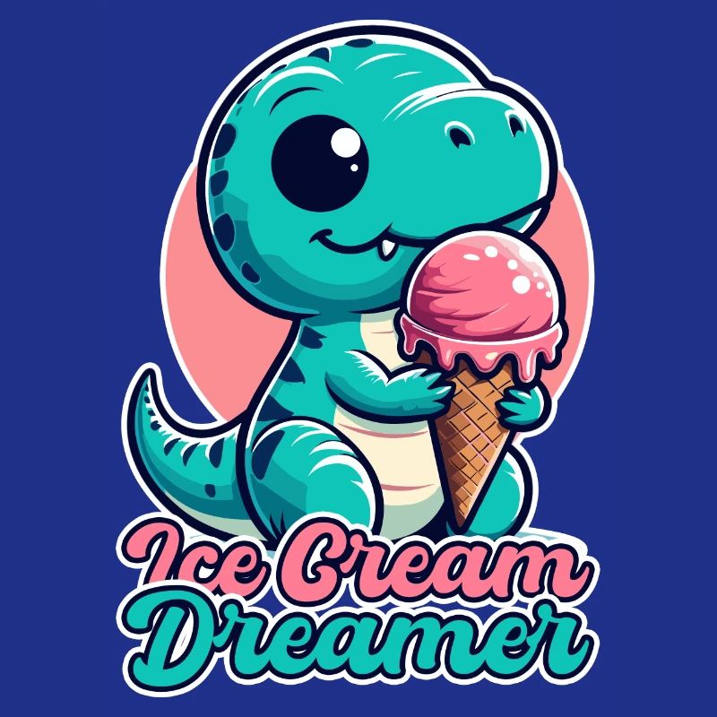 Eiscreme Träumer süßer T-Rex mit Eis Geschenk