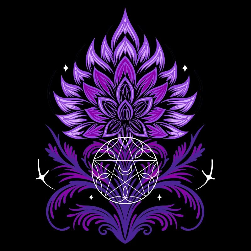 Chardon Mandala avec pentagramme et étoiles