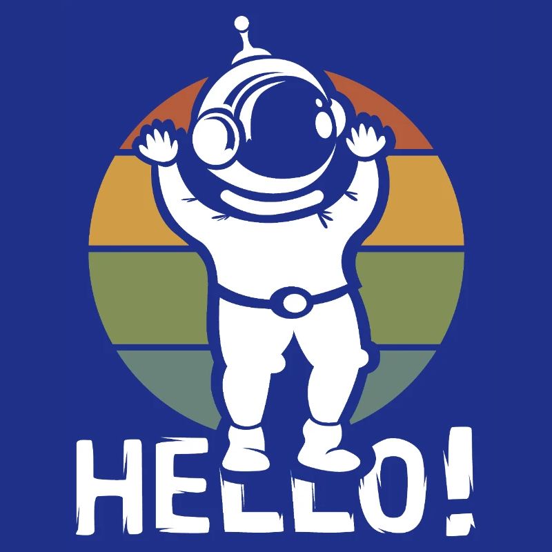 Hello Astronaut cartoon - Space retro comic