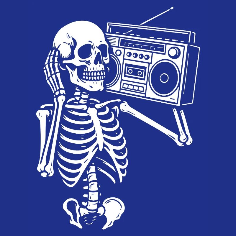 Skelett Ghettoblaster Retro Groove