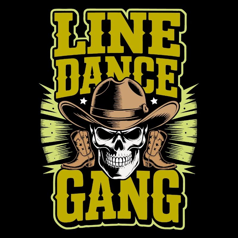 Line Dance Gang Skull Cowboy