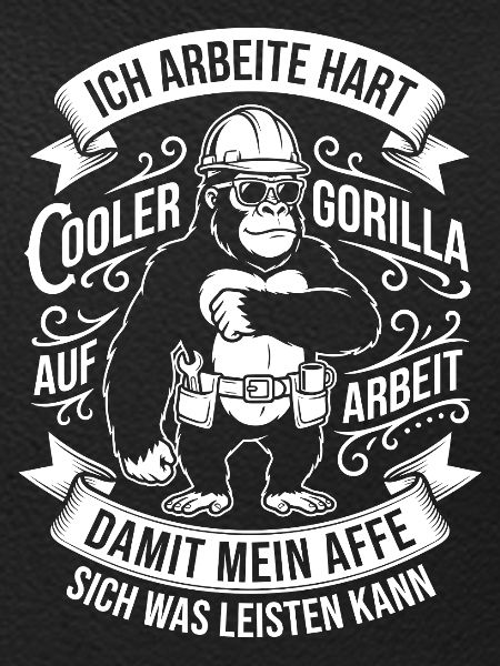 Gorilla Bauarbeiter Motiv