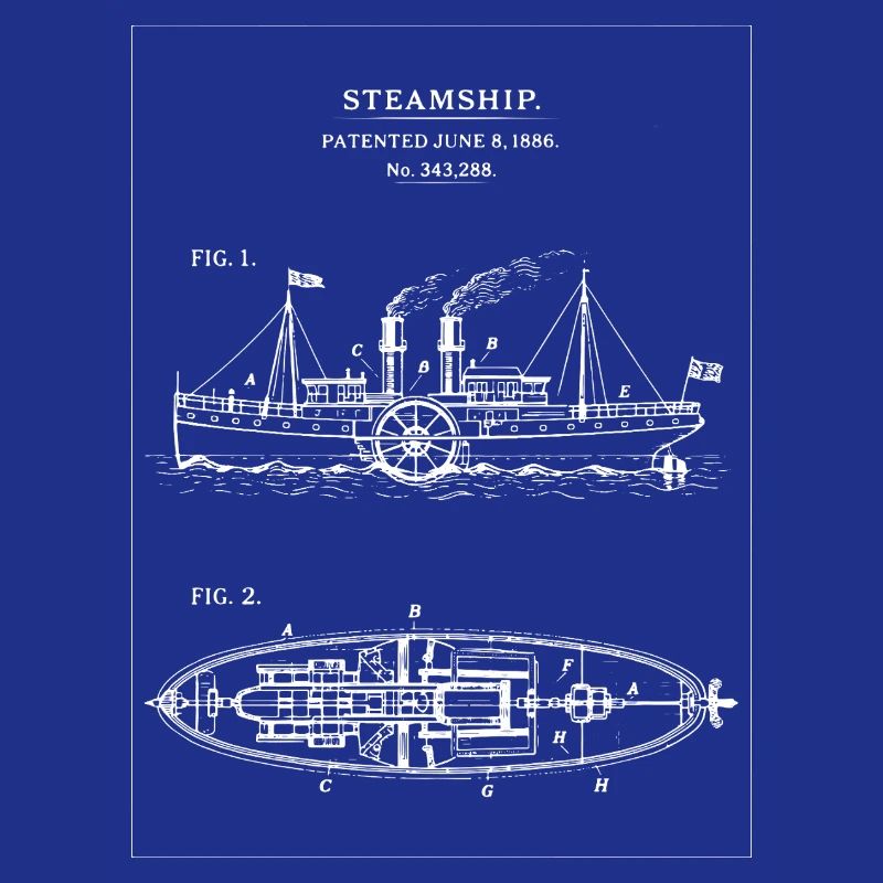 Dampfschiff Blueprint Dampfschiff