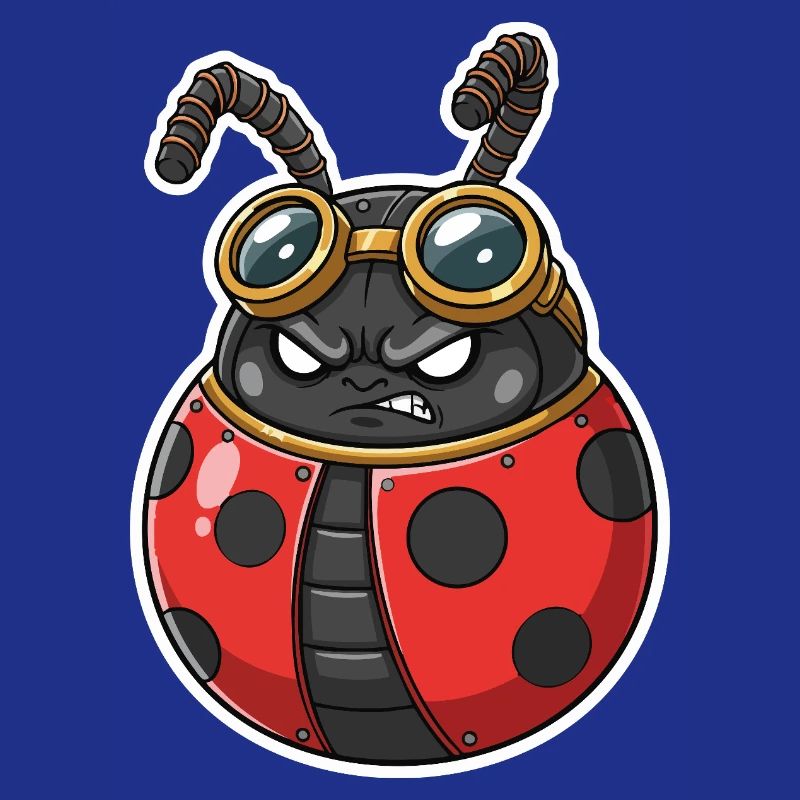 Steampunk Ladybug Rot und Chromrüstung
