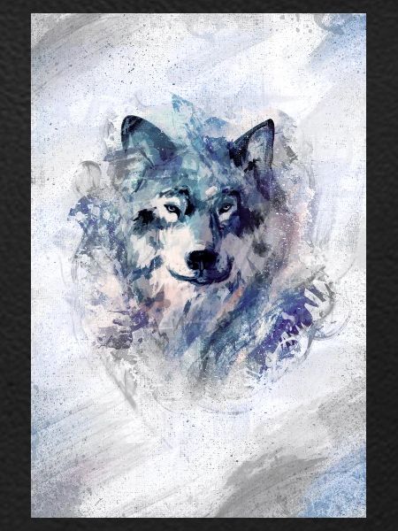 Wolf im Schneesturm grey Version