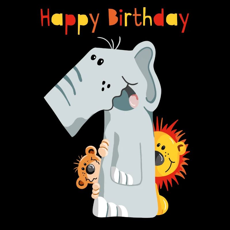 Happy Birthday - Erster Geburtstag - Zahl Eins