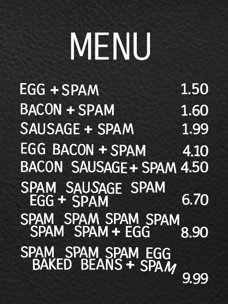 Seriously Pointless Awful Menu