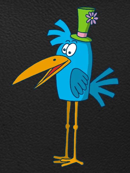 Blauer Vogel und sein Hut