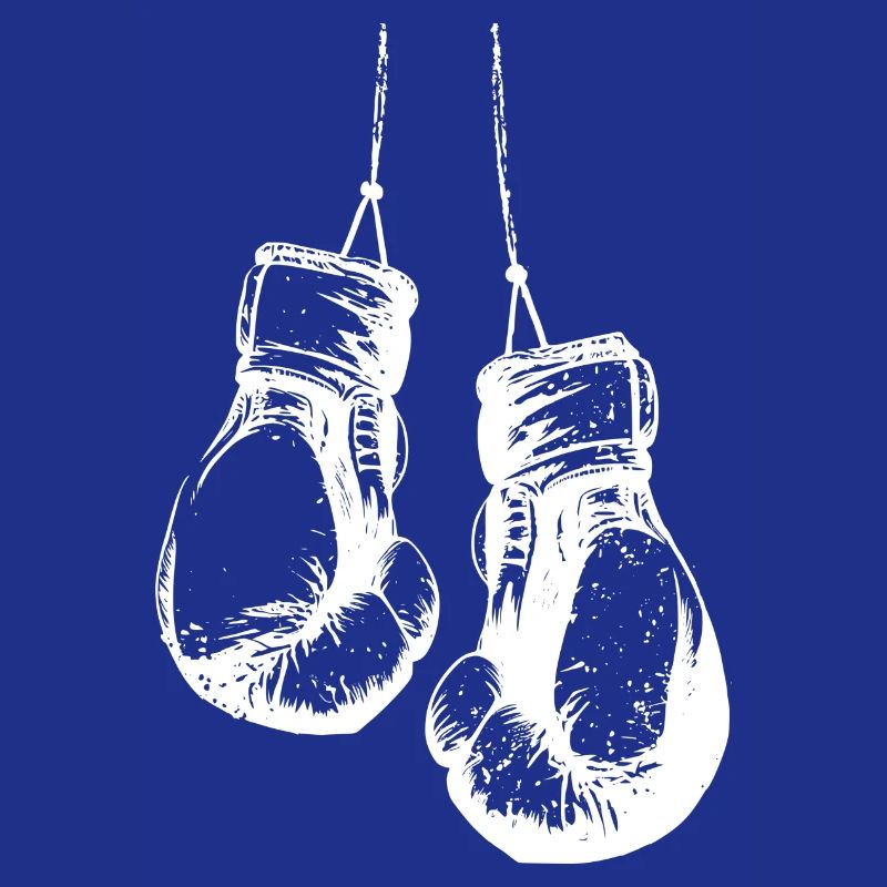 Gants de boxe suspendus en blanc