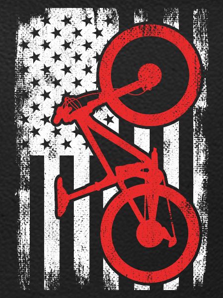 Patriotic U.S. mountain biker