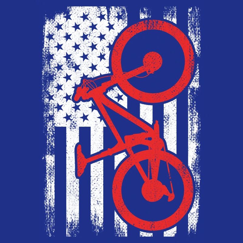 Patriotic U.S. mountain biker