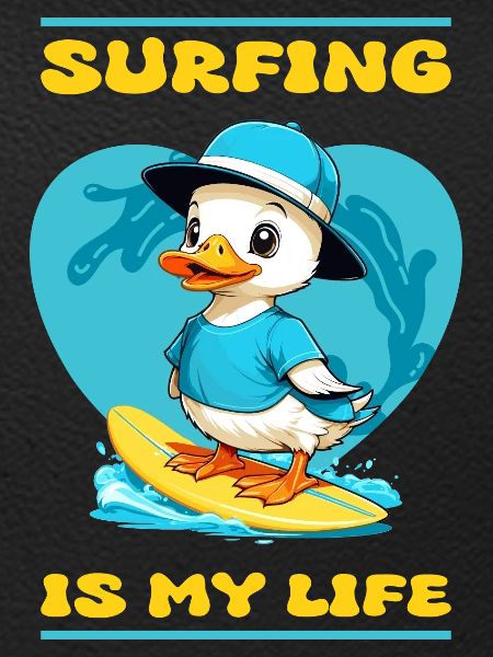Cute Surfer Duck