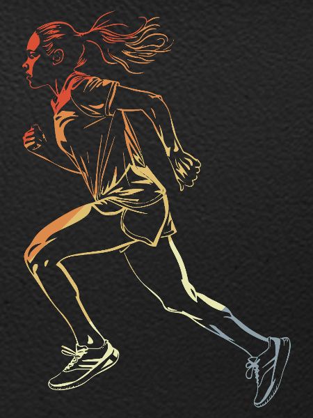 Runner Drawing Retro Style