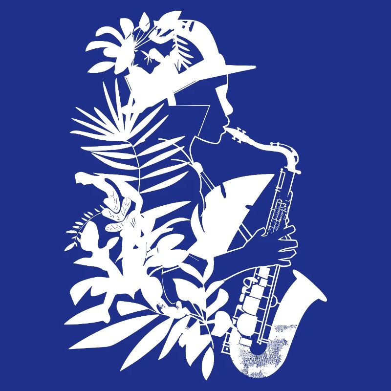 Weiblicher Saxophonist Comic Look