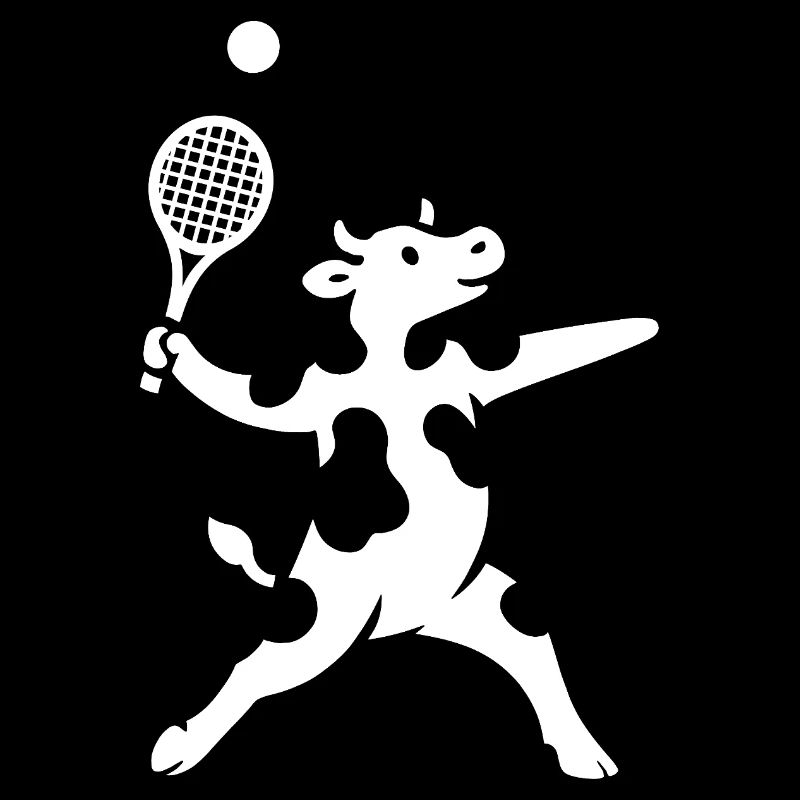 Minimalist Cow Tennis Player Serve