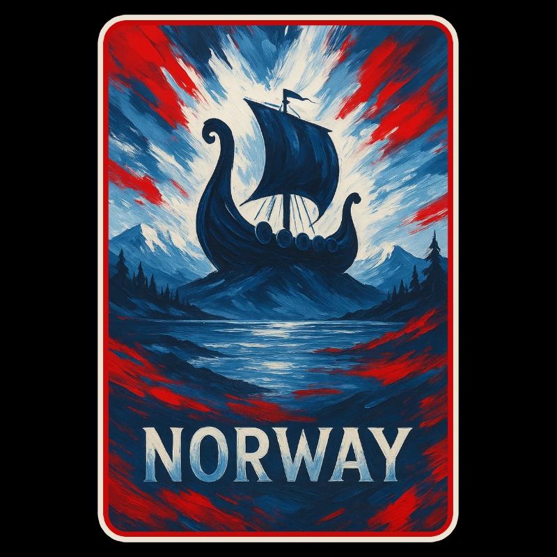 Norwegen Landschaft Flaggen Design