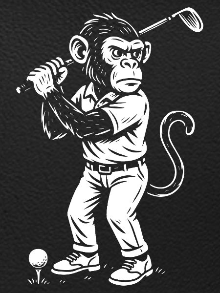 Chimp playing golf gift