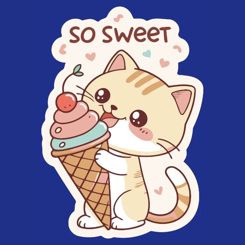 Gourmet cat and pastel cone