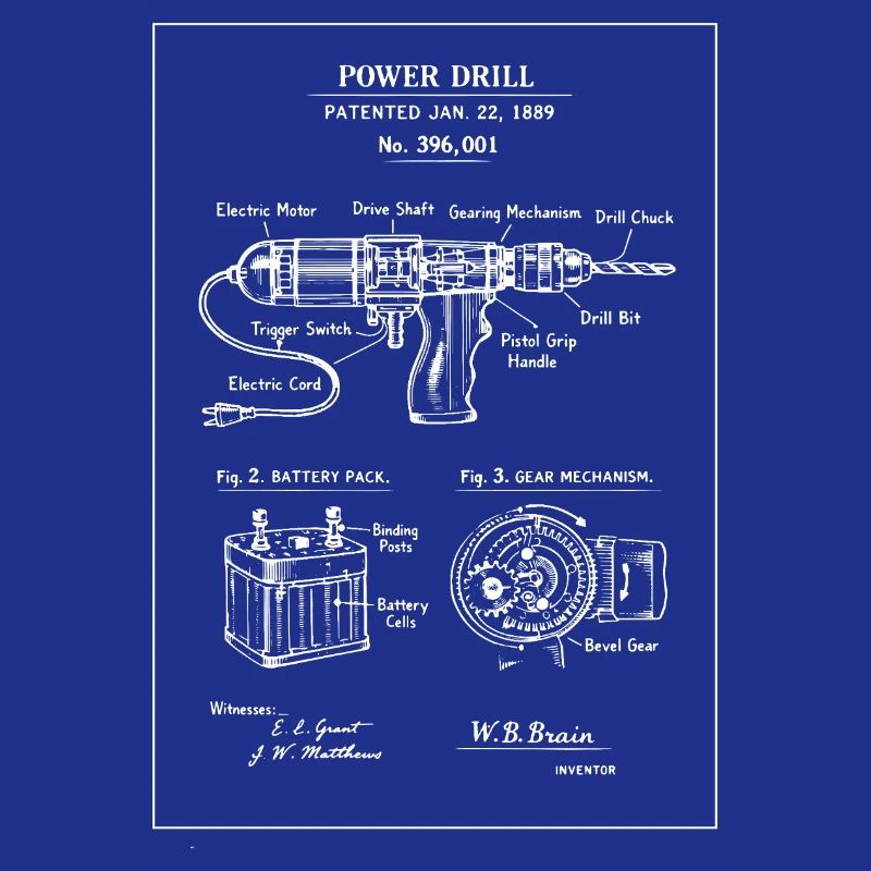 Power Drill Blueprint Sketch