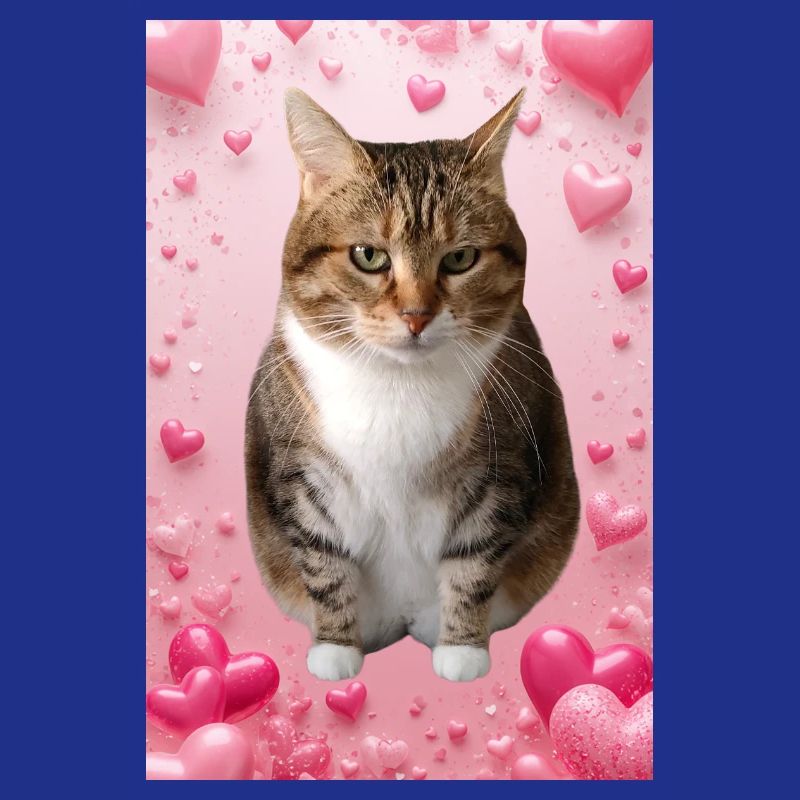 Missty Cat with Hearts