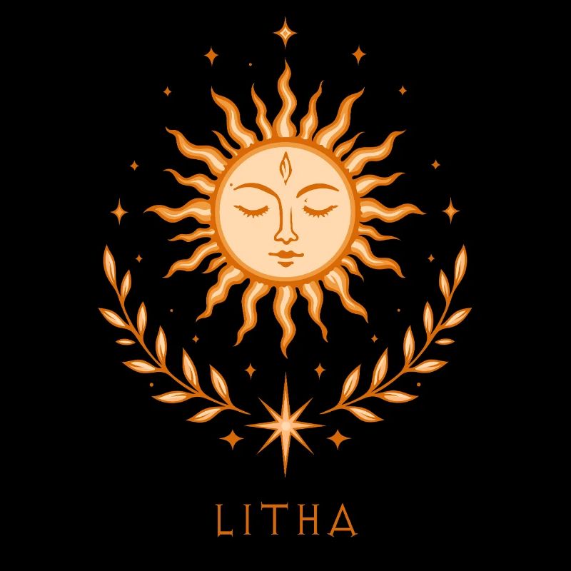 Litha Sonne – Spirituelles Boho Motiv