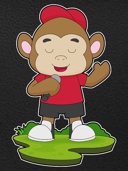 Monkey Singer Microphone Singing