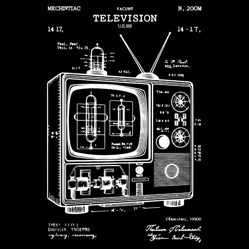 Vintage Fernseher Schaltplan Bauplan Patent Kunst