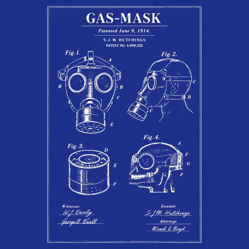Schéma du plan du masque à gaz