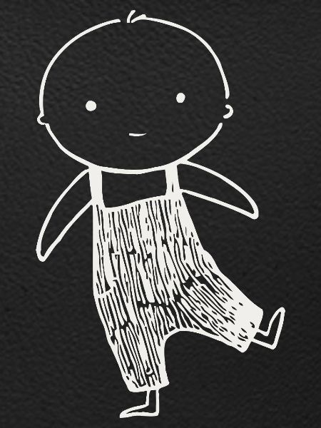Tiny Doodle in Overalls