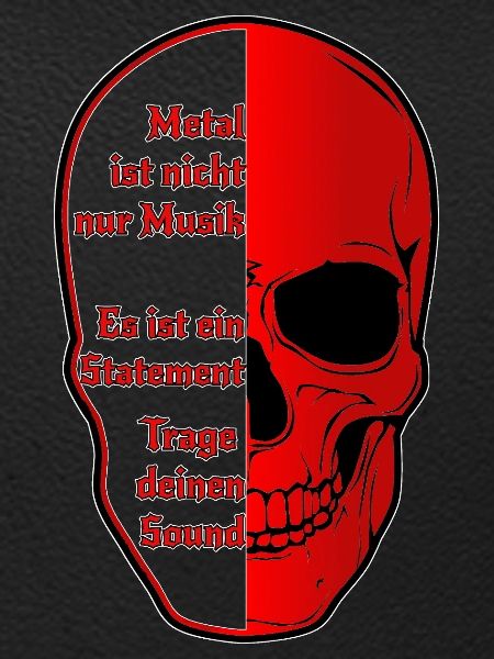 Halbskull Metal-Statement Rot Schwarz