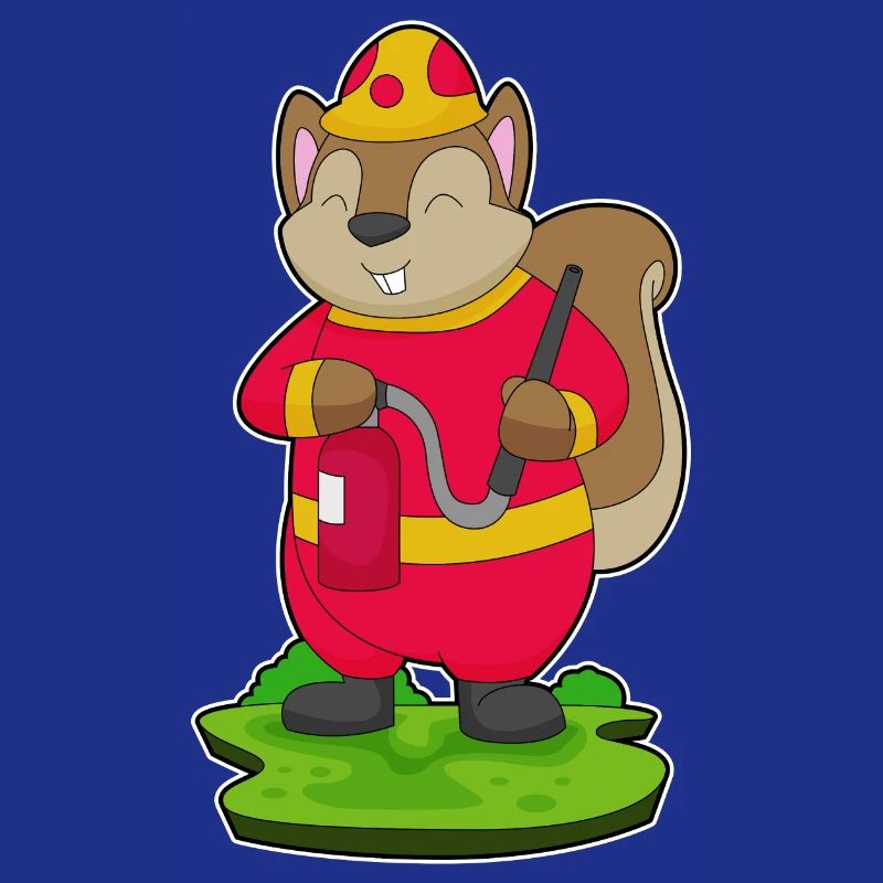 Squirrel Firefighter Fire Extinguisher Fire Brigade