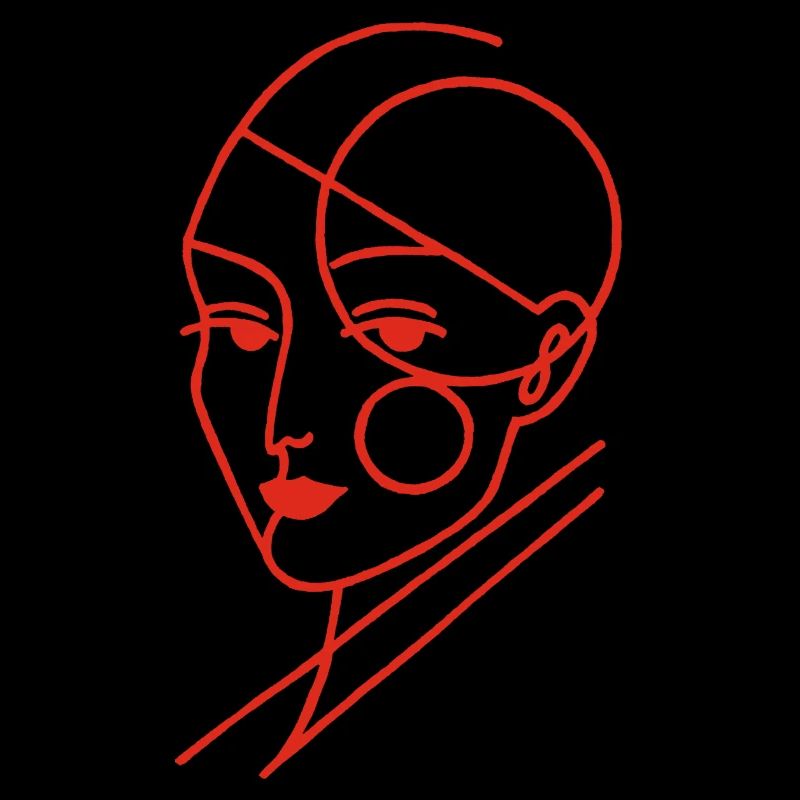 Red Geometric Human