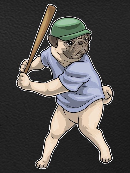 Pug Baseball Baseball Bat