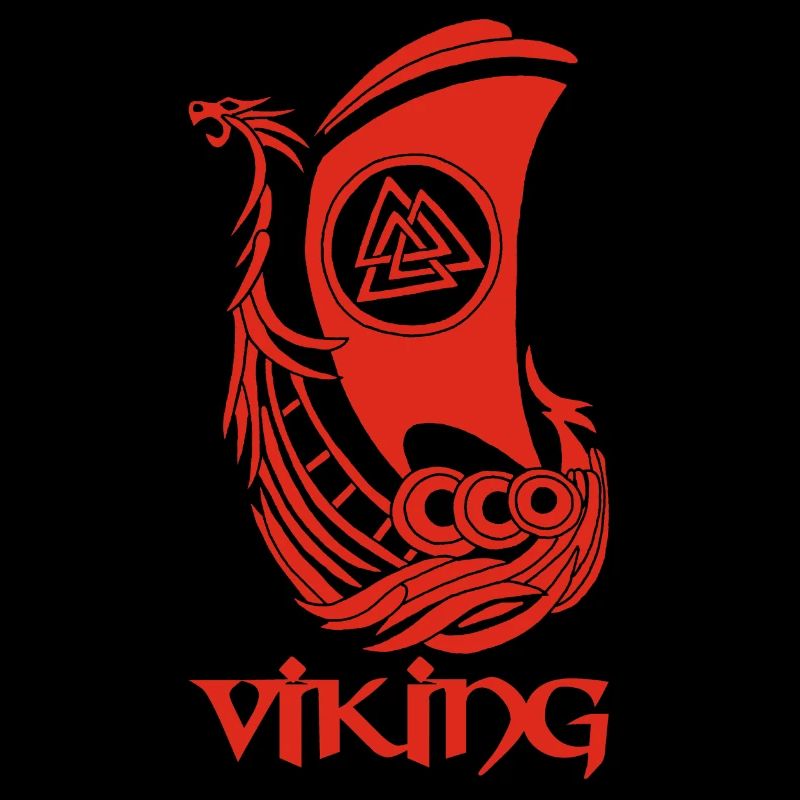 Bateau viking rouge