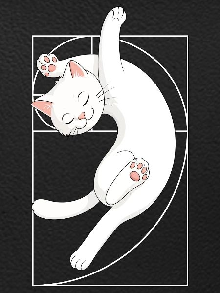 Fibonacci-Spirale Katze