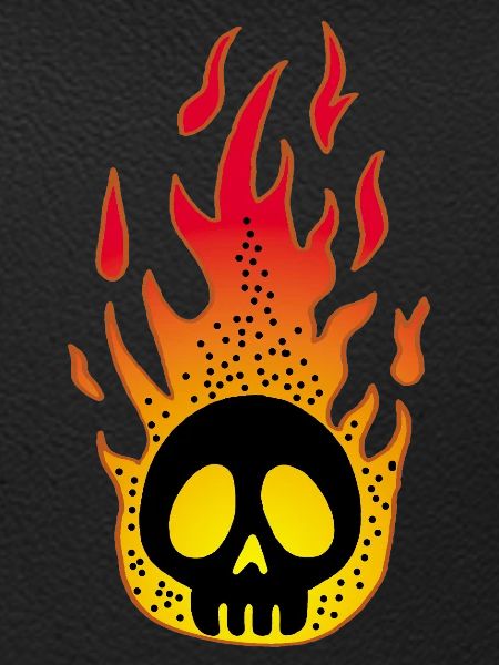 Stilisierter Flammender Schädel