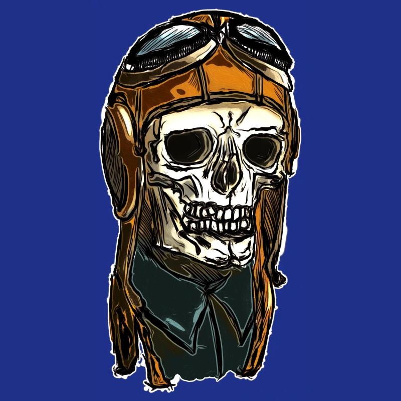 Skull with helmet cap